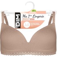 Sujetador infantil microfibra sin aro, piel DIM, talla 90B