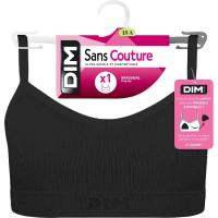 Top deportivo infantil microfibra sin costuras, negro DIM, talla 10