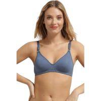 Sujetador mujer algodón sin aro , azul DIM, talla 100C