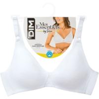 Sujetador mujer algodón sin aro , blanco DIM, talla 100B