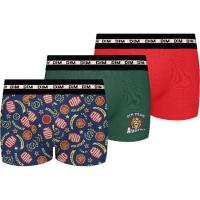 Bóxer infantil algodón elástico, rojo/verde talla 10 DIM, pack 3 uds
