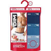 Bóxer hombre algodón elástico, azul marino talla M DIM, pack 3 uds