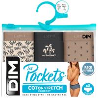Bóxer mujer algodón elástico, camel talla G DIM, pack 3 uds