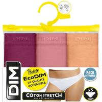 Braga mujer algodón elástico, naranja talla M ECODIM, pack 3 uds