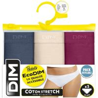 Braga mujer algodón elástico, violeta talla P ECODIM, pack 3 uds