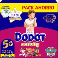 Pañal extra absoción Talla 5+ DODOT ACTIVITY, caja 126 uds