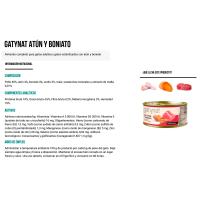Alimento de atún-boniato para gato GATYNAT GRAIN FREE, lata 85 g