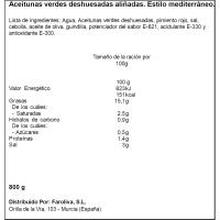 Aceituna sin hueso receta mediterránea EL FARO, frasco 400 g