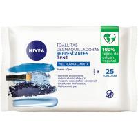 NIVEA makillajea kentzeko paper zapiak azal normala/mistoa, sorta 25 ale