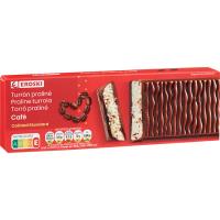 Turrón de praliné y café EROSKI, caja 150 g