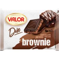 Duo chocolate negro y con leche con brownie VALOR, tableta 130 g