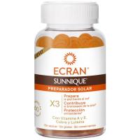 Preparador solar gummies ECRAN SUNNIQUE, bote 60 uds