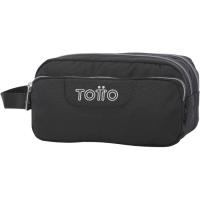 Estuche 3 compartimentos Agapec Ecole Solid Negro, 12x11x23 cm TOTTO