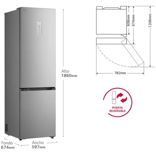 Frigorifico Combi inox GBBS313CPY LG