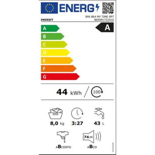 Lavadora 8kg, 14000rpm IMA 864 MY TIME SPT INDESIT