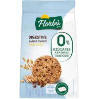Galleta digestive de avena y choco s/ azúcar FLORBU, bolsa 245 g