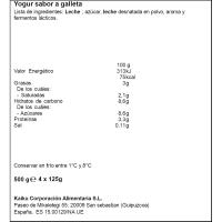 Yogur galleta kaigur KAIKU, pack 4x125 g
