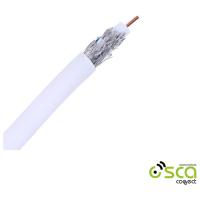 Cable coaxial blanco para TV, conductor interno CCS, 41426 EUROBRIC, 25 metros