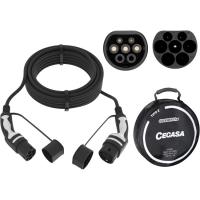 Cable cargador de coche EV Tipo 2 Monofásico, 32 Amperios, 7,36 KW CEGASA, 5 m Cable cargador de coche EV Tipo 2 Monofásico, 32 Amperios, 7,36 KW CEGASA, 5 m