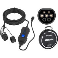 Cargador de coche Tipo 2 Monofásico IP 66, 3,7kW (16A) enchufe Schuko CEGASA, 5 m