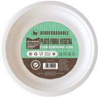 Plato biodegradable de fibra vegetal blanco, Ø17.5 cm NOVA, pack 12 uds Plato biodegradable de fibra vegetal blanco, Ø17.5 cm NOVA, pack 12 uds