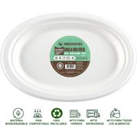 Bandeja biodegradable de fibra vegetal blanca, 32x25 cm NOVA, pack 3 uds Bandeja biodegradable de fibra vegetal blanca, 32x25 cm NOVA, pack 3 uds