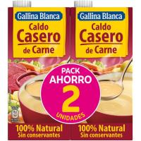 Caldo líquido de carne GALLINA BLANCA, pack 2x1 litro Caldo líquido de carne GALLINA BLANCA, pack 2x1 litro
