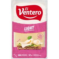Queso tierno light EL VENTERO, lonchas, bandeja 180 g