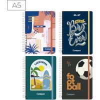 Agenda escolar, tamaño A5, día página, tapa forrada, ¿Cuál te llegará? CAMPUS Agenda escolar, tamaño A5, día página, tapa forrada, ¿Cuál te llegará? CAMPUS