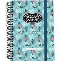 Agenda escolar, tamaño A5, semana vista, tapa dura estampada OCEAN'S WAVE Agenda escolar, tamaño A5, semana vista, tapa dura estampada OCEAN'S WAVE