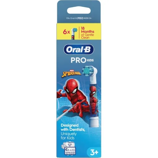 Recambio cepillo dental eléctrico kid Spiderman ORAL-B, 6 uds Recambio cepillo dental eléctrico kid Spiderman ORAL-B, 6 uds
