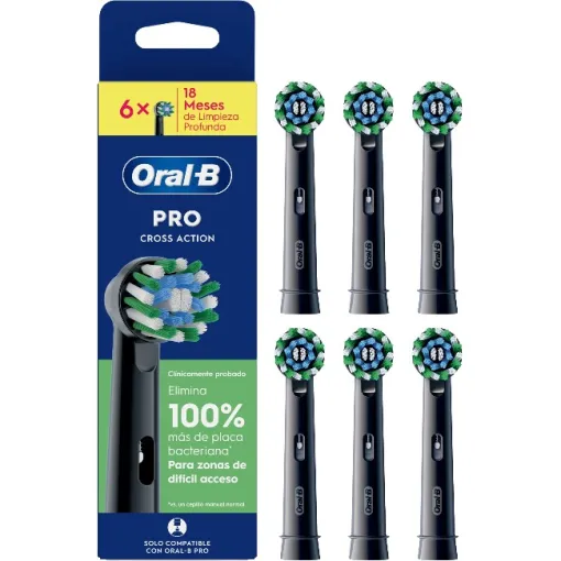 Recambio de cepillo dental Cross Action black ORAL-B, 6 uds