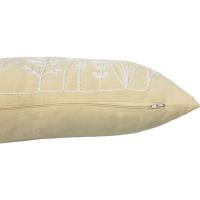 Cojín amarillo con flores bordadas, funda extraíble KASA, 30x50 cm