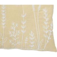 Cojín amarillo con flores bordadas, funda extraíble KASA, 30x50 cm