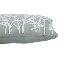 Cojín verde con flores bordadas, funda extraíble KASA, 30x50 cm