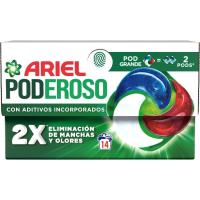 Detergente en cápsulas original ARIEL PODEROSO, caja 14 dosis Detergente en cápsulas original ARIEL PODEROSO, caja 14 dosis