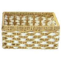 Cesta rectagular M con decorados blancos KASA, 44x31x58 cm