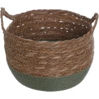 Cesto Barra de fondo verde, talla S KASA, Ø23x16 cm