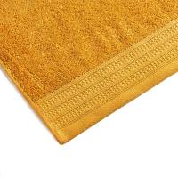 Toalla de tocador mostaza, 100% algodón, 430gr/m2, baja torsión Comfort EROSKI, 30x50 cm