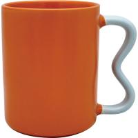 Taza de café, cerámica Naranja, asa curva, Ø8,2x10,7 cm KASA, 380 ml