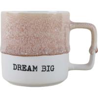 Taza Reactive rosa con texto Dream Big, Ø8,5x12 cm KASA, 300 ml Taza Reactive rosa con texto Dream Big, Ø8,5x12 cm KASA, 300 ml