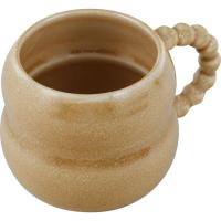 Taza de desayuno amarillo vintaje asa de bolas KASA, 7,8x7,5x12,5 cm
