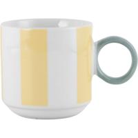 Taza de desayuno con rayas amarillas KASA, 7,5x7,5x12,5 cm Taza de desayuno con rayas amarillas KASA, 7,5x7,5x12,5 cm