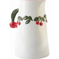 Jarra en dolomita blanca con Cerezas, Ø13,5x21,5 cm KASA, 1650 ml