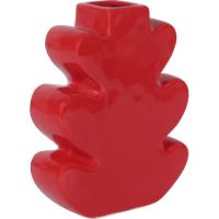Jarrón decorativo rojo con forma de flor KASA, 19,3x6,4x15x3 cm