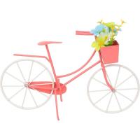 Adorno: Bicicleta rosa y blanca con flores KASA, 32x7x19 cm