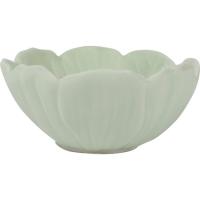Fuente de cerámica con forma de Flor Verde KASA, Ø11,3x5,3 cm