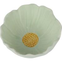 Fuente de cerámica con forma de Flor Verde KASA, Ø11,3x5,3 cm