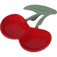 Fuente de cerámica con forma de Cereza roja y verde KASA, 18,2x17,4x2,5 cm