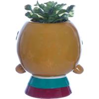 Planta artificial en maceta de cerámica con cara de mujer KASA, 13x15x19 cm
